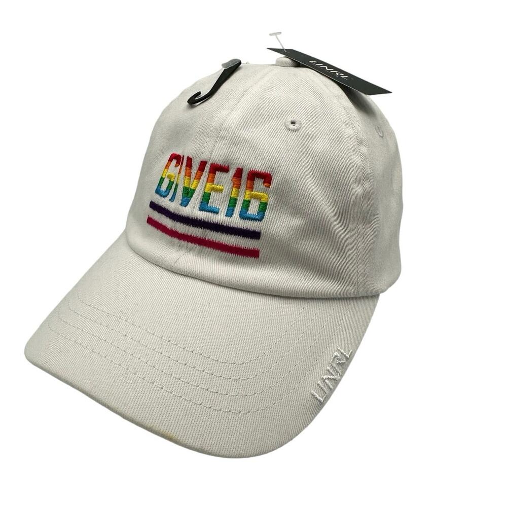 NWT UNRL White Rainbow Give 16 Hat Pride Collection Adjustable OSFM